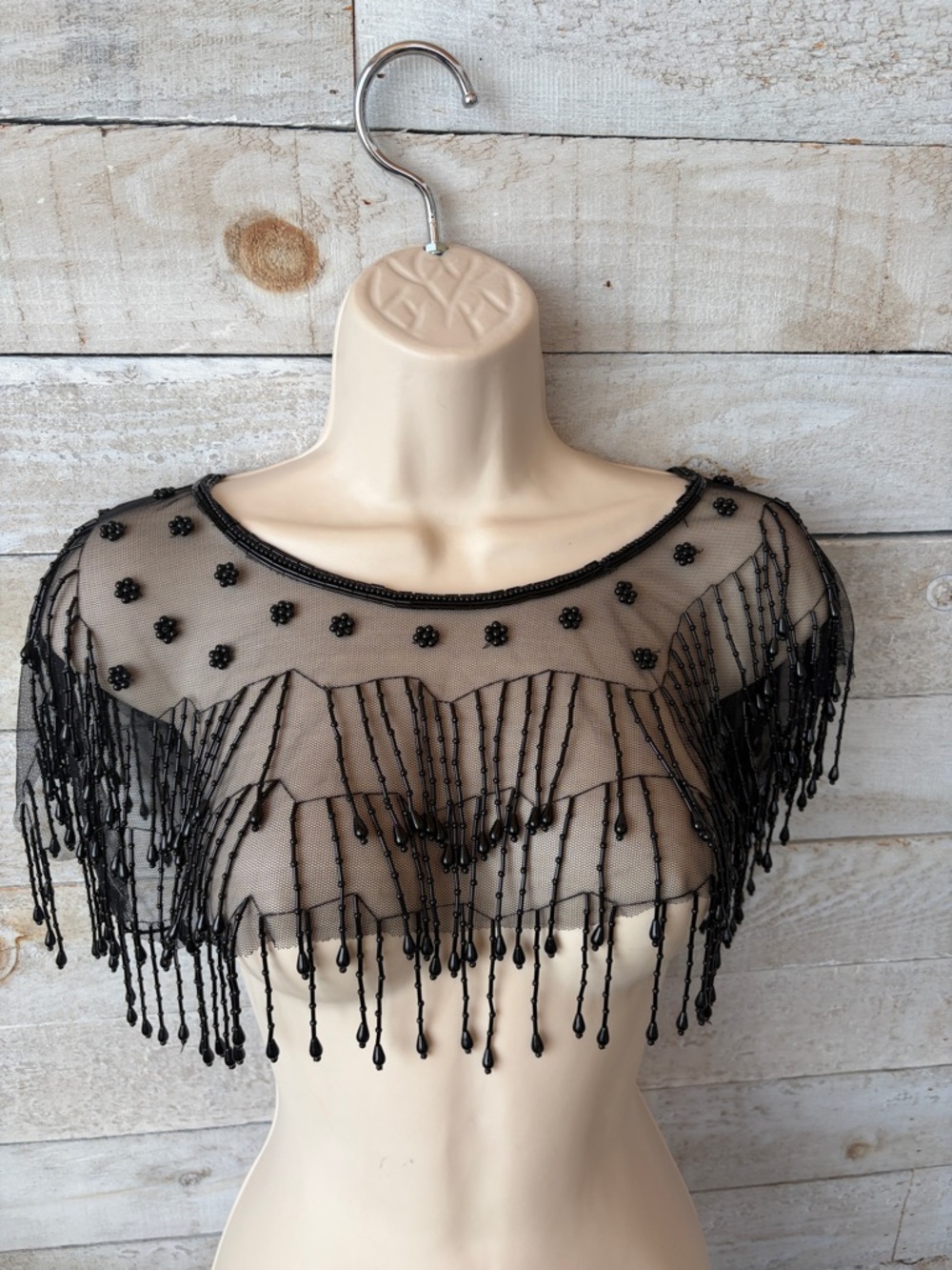 1920s Gatsby style sequin beaded evening capelet Shoulder cover / overlay - Picture 4 of 8
